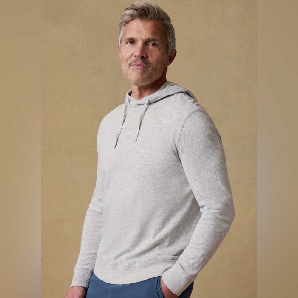 Faherty - Sunwashed Midweight Organic Hoodie - Light Grey Heather